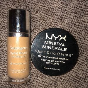Neutrogena foundation and NYX powder